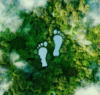 Fussabdrücke in der Natur - Bild für Nachhaltigkeit