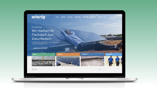 Die neue Website der Firma Wierig ist fertig.