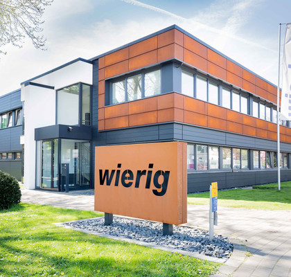Frontalansicht des Wierig-Firmengebäudes 