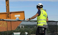 Absicherung bei Flachdachsanierung bei der Apobank in Düsseldorf