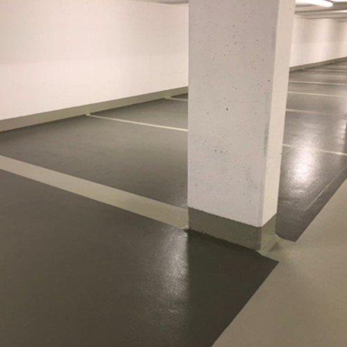 Flüssigkunststoffabdichtung einer Tiefgarage nach Sanierung