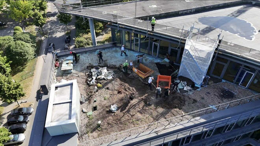Flachdachsanierung bei der Apobank in Düsseldorf