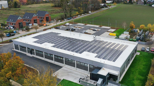 PV-Anlage auf Supermarkt in Gehrden von oben