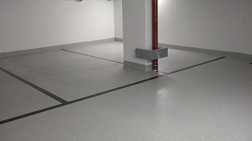 Flüssigkunststoffabdichtung einer Tiefgarage nach Sanierung