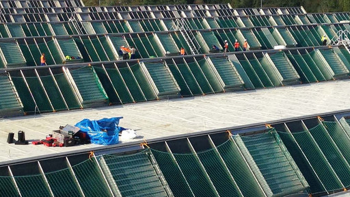 Dachsanierung der Seitenspangen am Zentrallager Mercedes Benz Germersheim