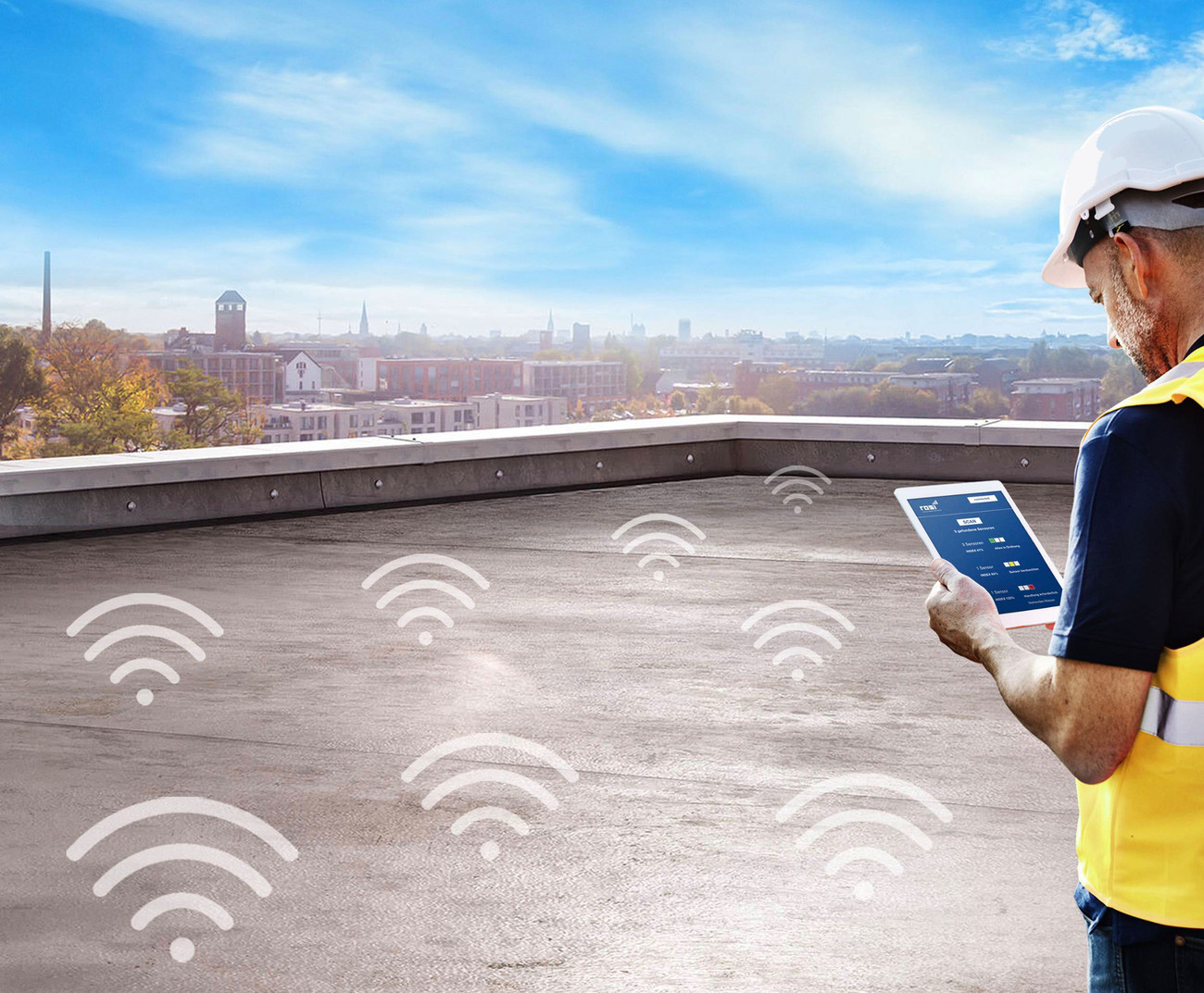 Verbaute Dachsensoren schicken per WLAN Informationen zur Überwachung